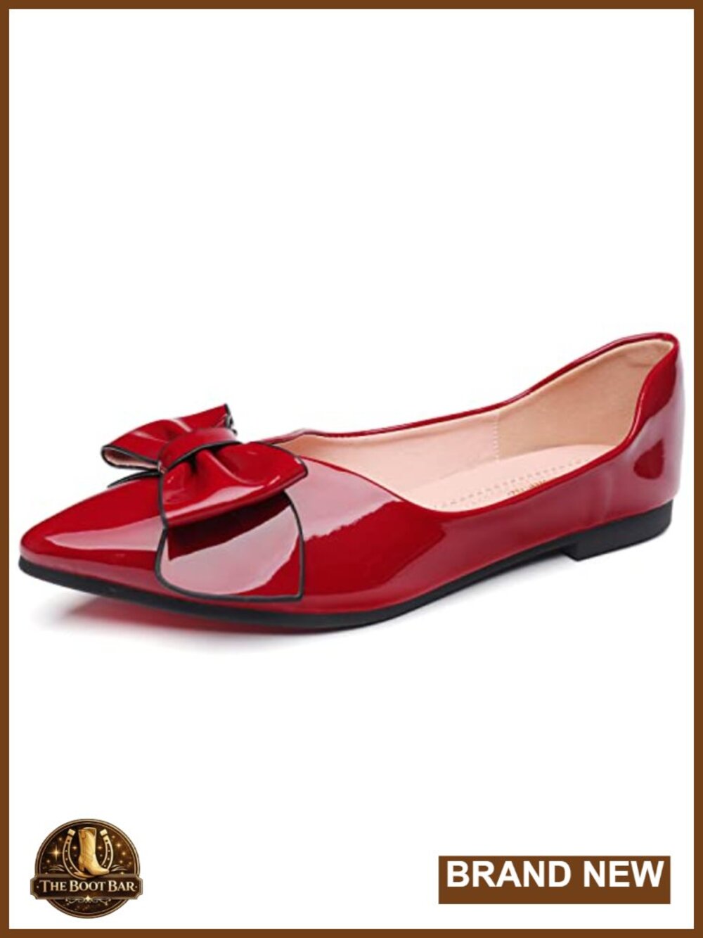 Leather Pointed Toe Dress Flats Slip-On Ballet Flat for Women